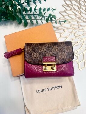 Louis Vuitton Damier and Leather Trifold Compact Wallet